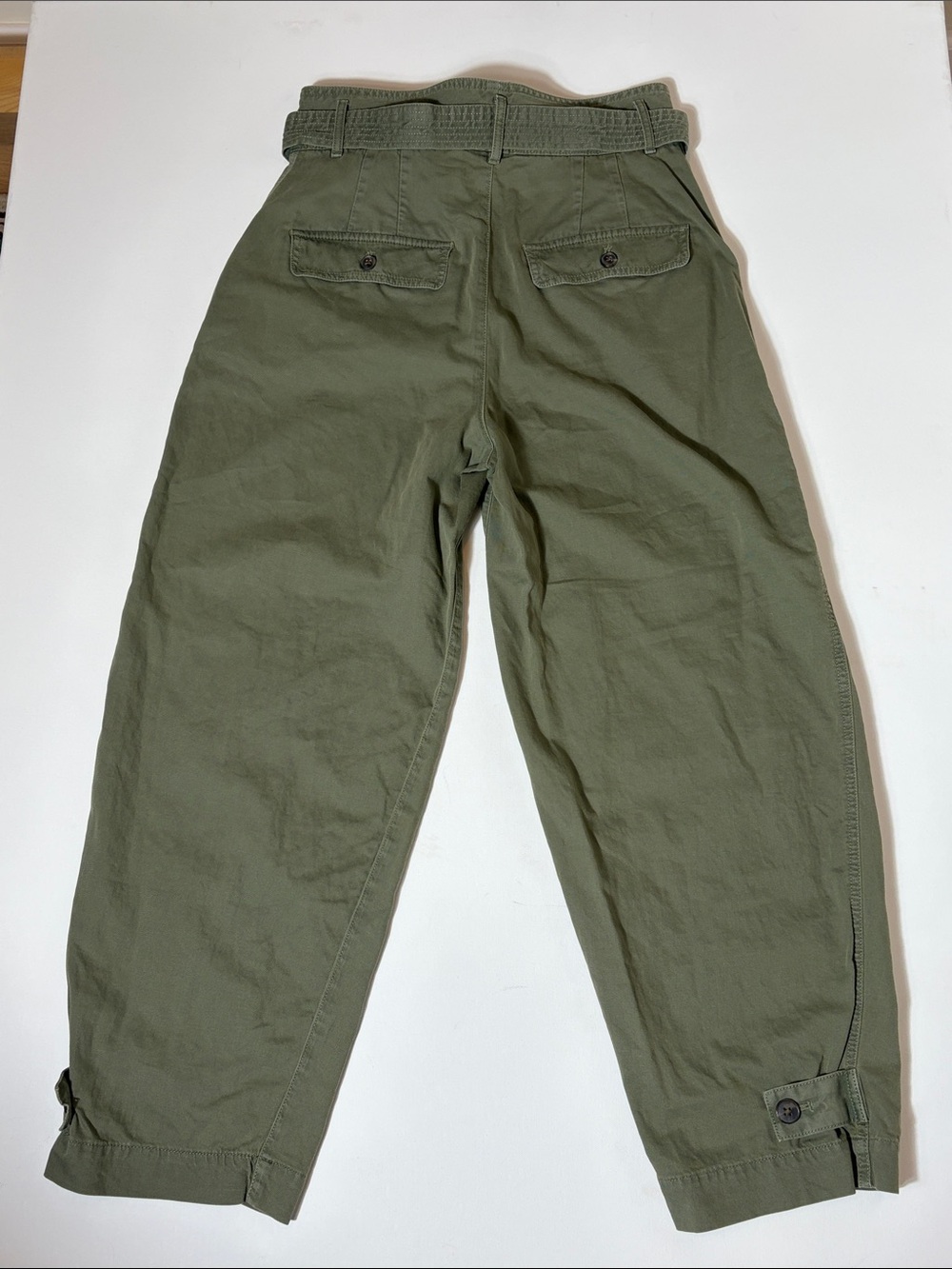GAP Khakis Olive Green Tie Waist Ankle Pants Women’s Size 8 - Picture 3 of 5